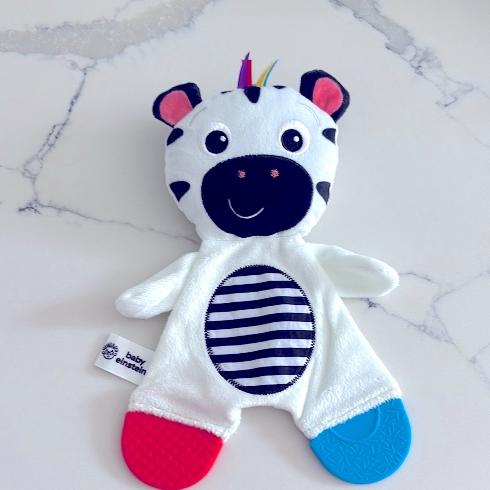 Zebra Crinkle Teether - Black, White, Red, Blue